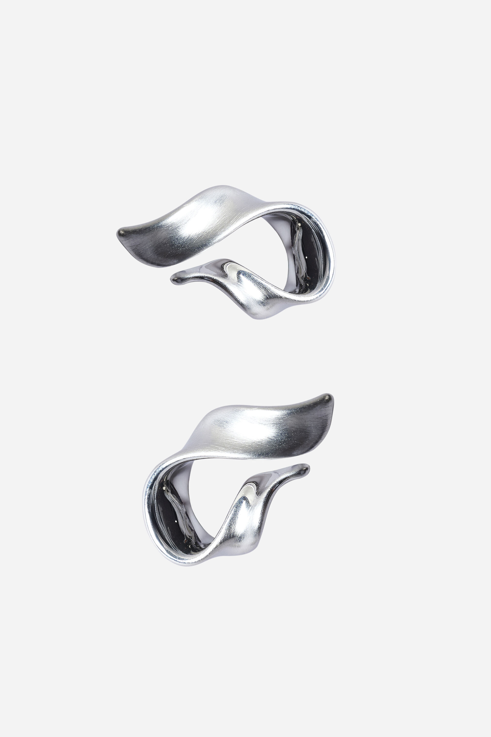 Molten Silver Twist Earrings, , image 2